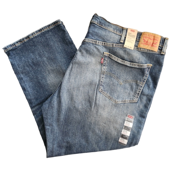 Levi's 559 Relaxed Straight Stretch Blue Jeans Men's Size 52x30 Big & Tall - Picture 3 of 7